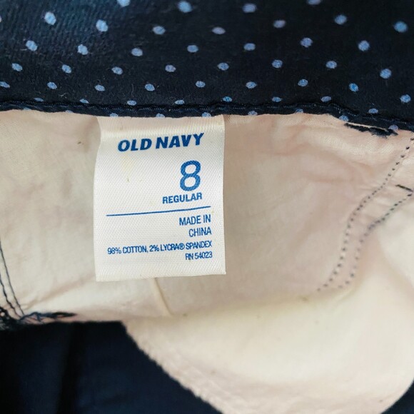 Old Navy Rockstar Blue Polka Dot Stretch Slim Fit Low Rise Denim Jeans Sz 8 - Picture 7 of 7